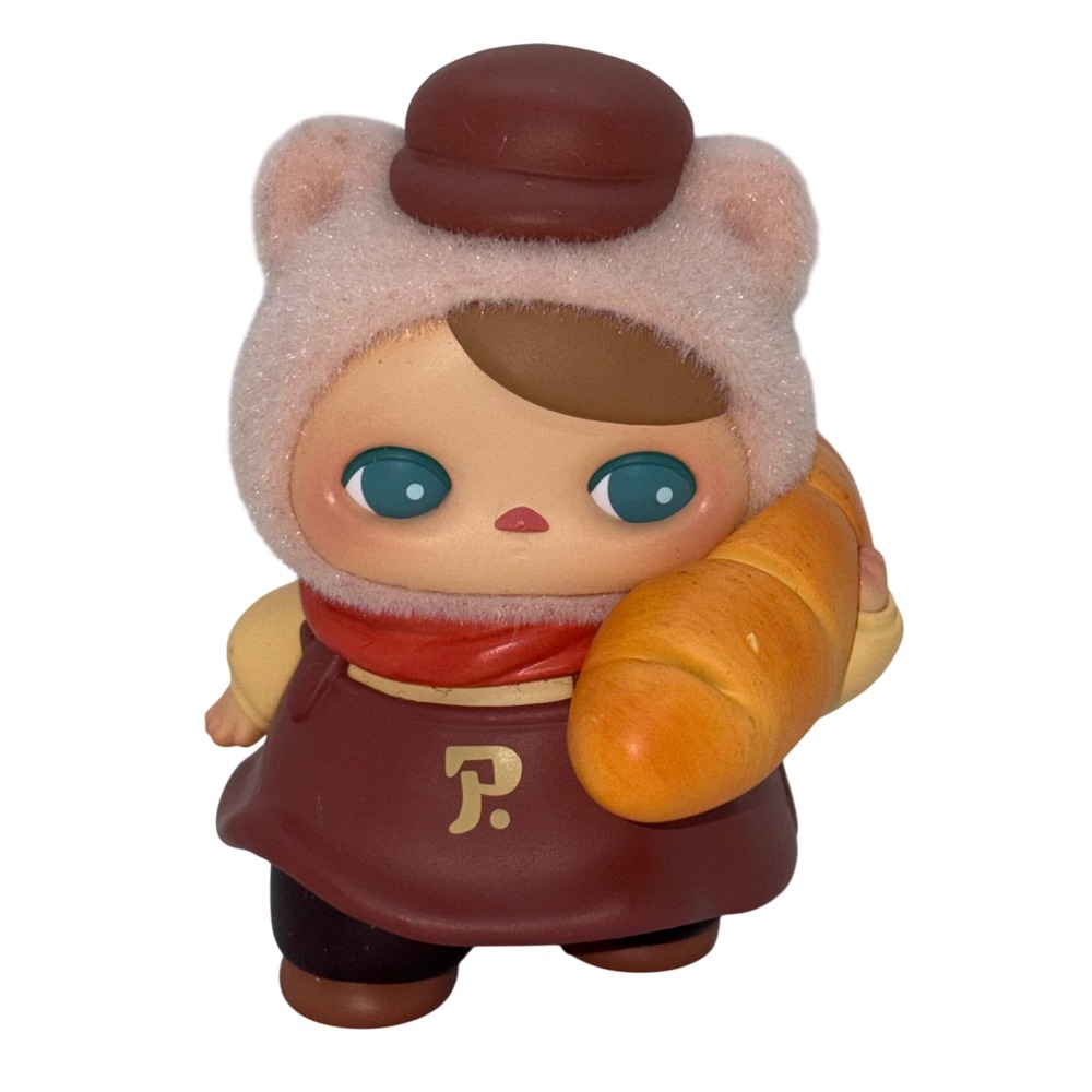 Pop Mart Pucky Home Time Series Baker Vinyl Figure Flocked Baguette Designer Toy